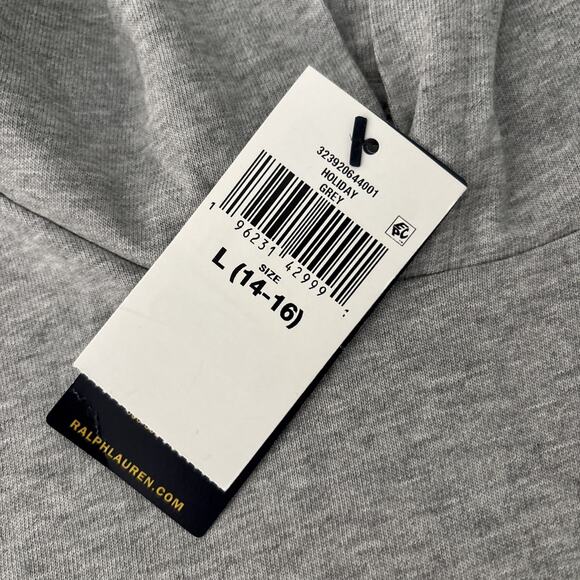 Polo Ralph Lauren Bear Christmas T Shirt Hoodie Gray Boys Size L(14-16) NWT - Picture 3 of 9